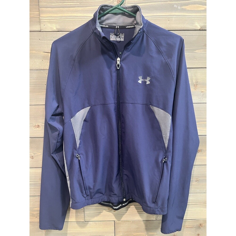 Under Armour Navy Blue Gray Zip Up Light Jacket Small Regular All Season Gear